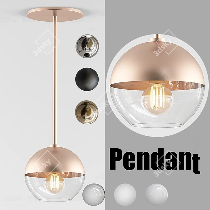 Stylish Pendant Light Fixture 3D model image 1