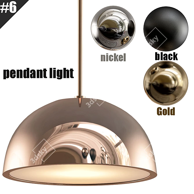 Modern Pendant Light Fixture - 6 Bulbs 3D model image 1