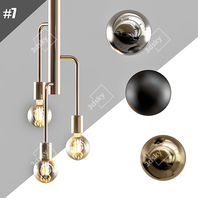 Modern Pendant Light Fixture 3D model image 1