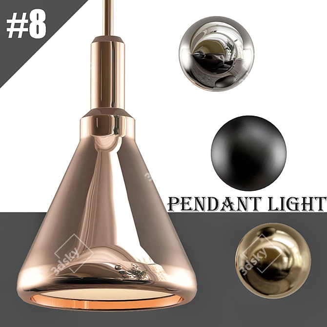 Modern Pendant Light Fixture 3D model image 1