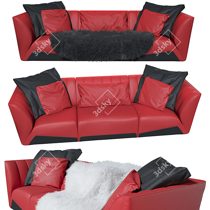 Lamborghini Sepang Leather Sofa 3D model image 1