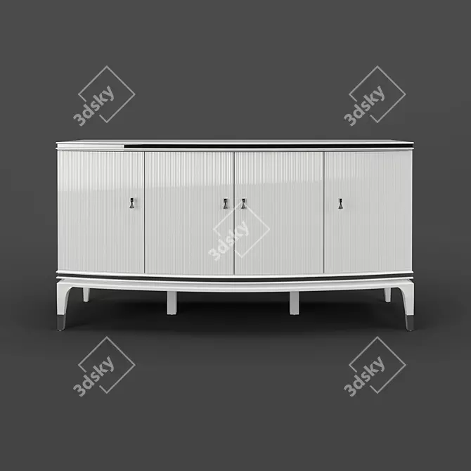 RIMINI White Gloss Lacquer Buffet 3D model image 1