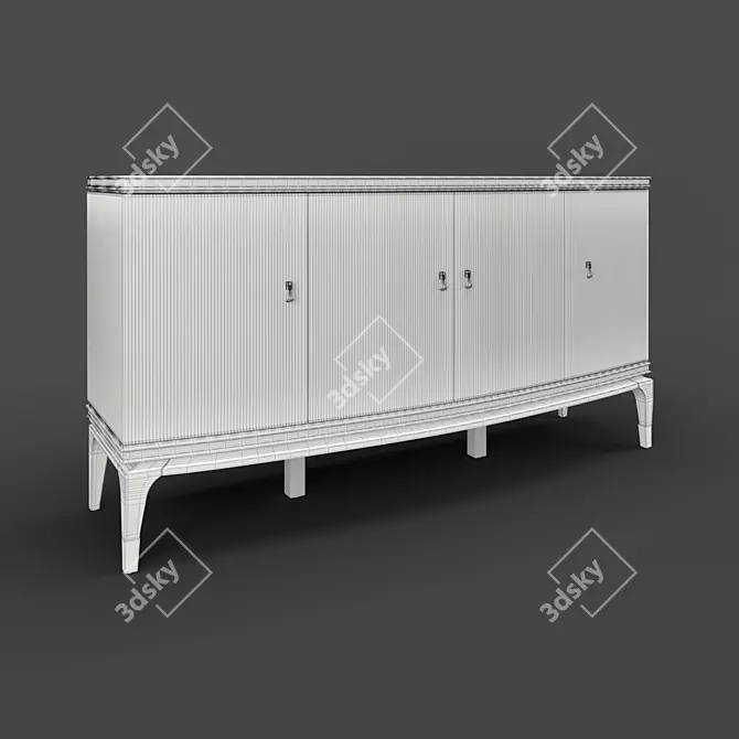 RIMINI White Gloss Lacquer Buffet 3D model image 3