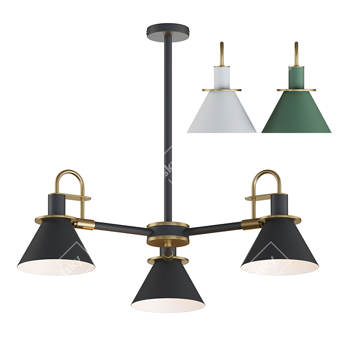 Industrial Minimalist Chandelier: Lampatron CODA 3D model image 1