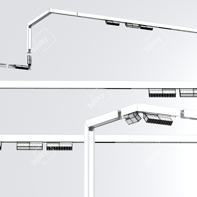 Modern Ceiling Track Light: 3dsmax 2011, obj format, Vray & Corona 3D model image 2