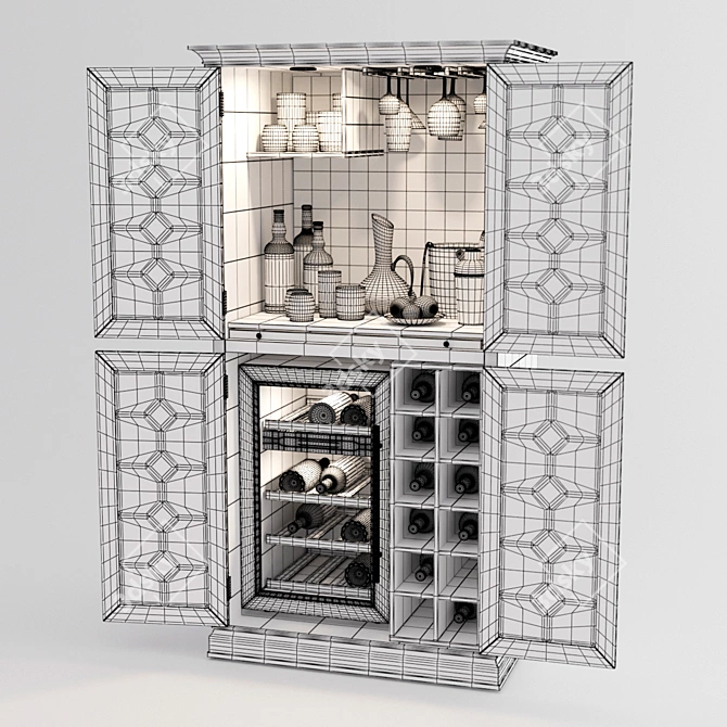 Firenze Wine Armoire: Elegant and Functional 3D model image 3