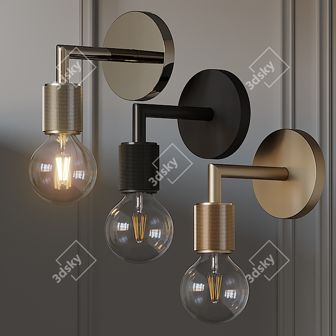 Industrial Socket Single Sconce 3D model image 1