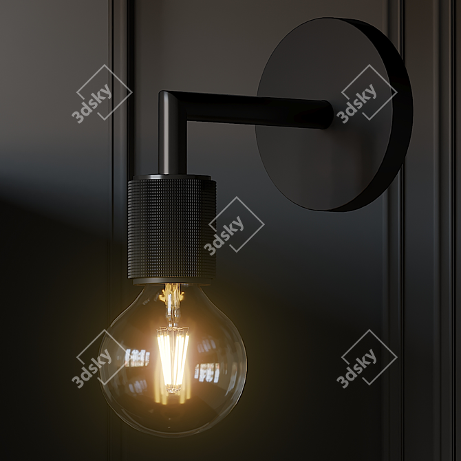 Industrial Socket Single Sconce 3D model image 2