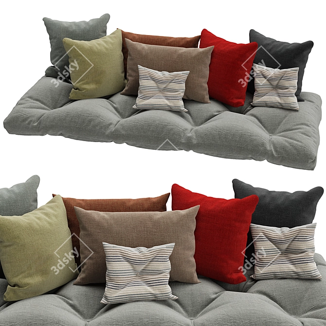 Stylish Set of 6 Decorative Pillows 3D model image 1
