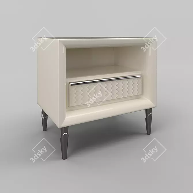 Pearl White Bedside Table: Fratelli Barri ROMA 3D model image 2