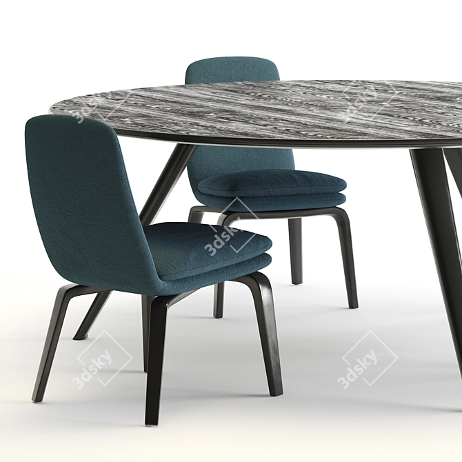 Sleek Minotti Evans Table 3D model image 2