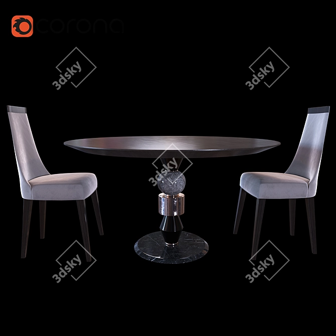 Pandora Table & Scanone Chair Set 3D model image 2