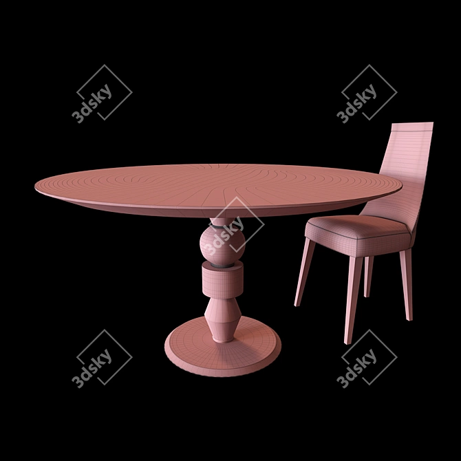 Pandora Table & Scanone Chair Set 3D model image 3