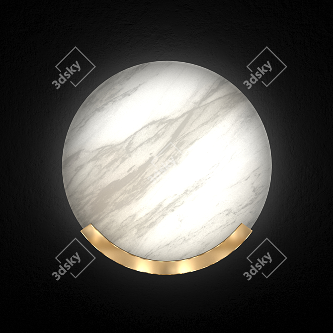 Chic Stone Wall Lamp 3D model image 1