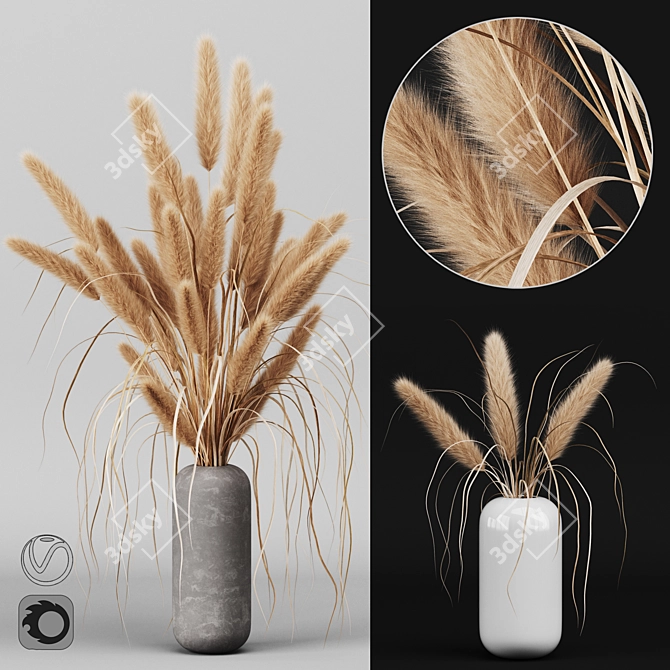 Title: Pampas Bunch: Delicate Home Decor 3D model image 1