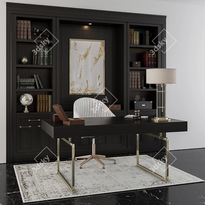 Elegant Executive Office Set 3D model image 1