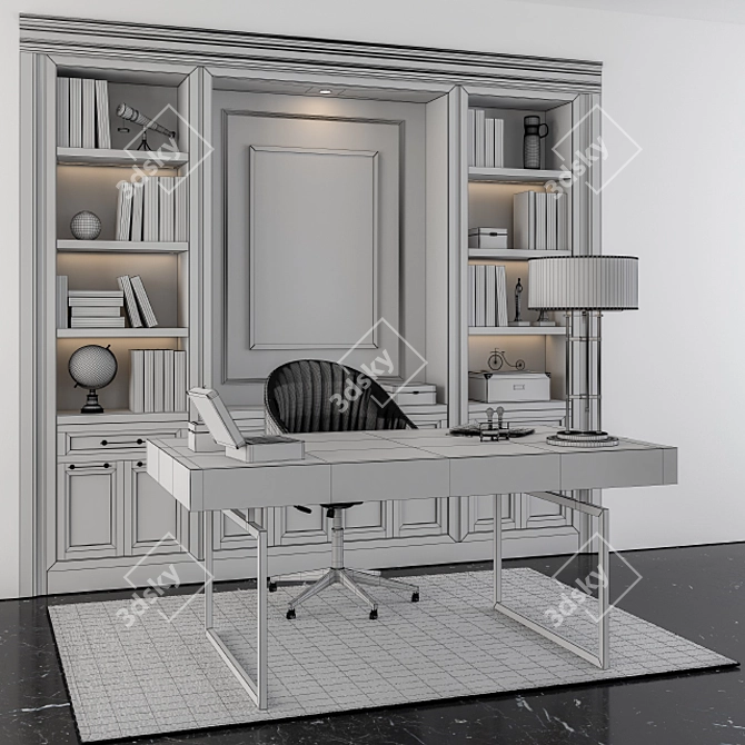 Elegant Executive Office Set 3D model image 3