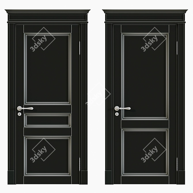 Elegant Enamel Interior Doors 3D model image 3