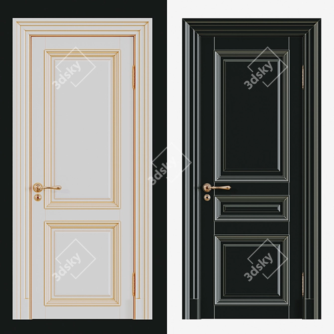 Elegant Classic Interior Doors 3D model image 1