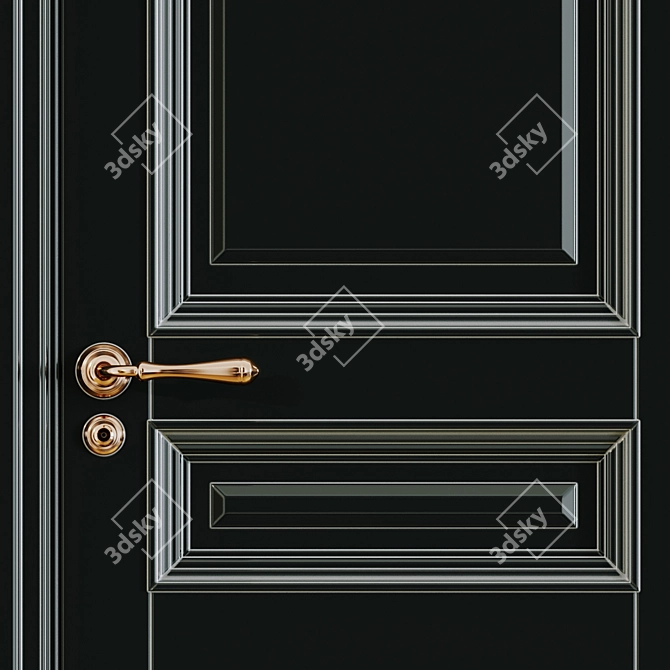 Elegant Classic Interior Doors 3D model image 2