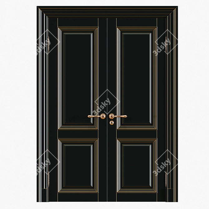 Elegant Classic Interior Doors 3D model image 2