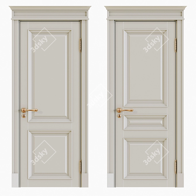 Elegant Classic Interior Doors 3D model image 1