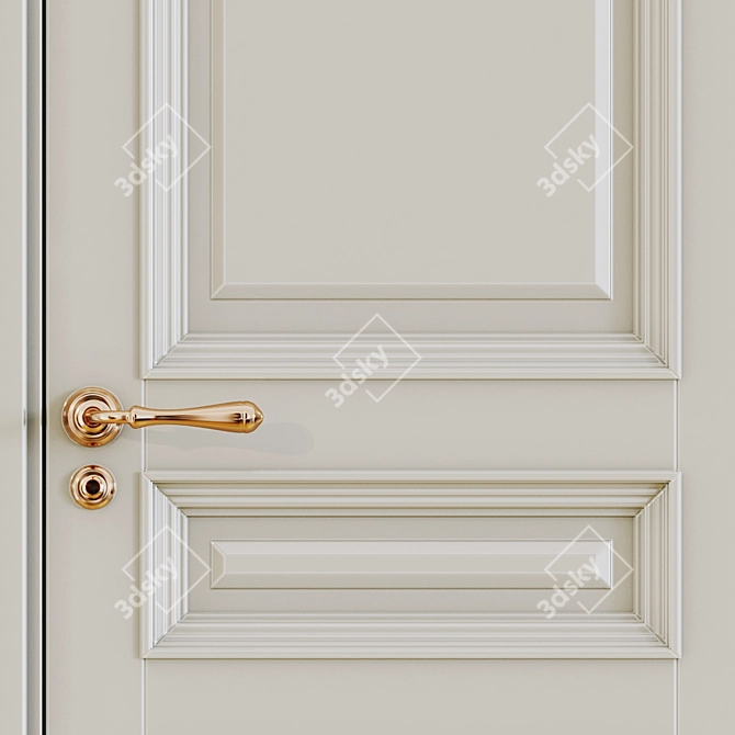 Elegant Classic Interior Doors 3D model image 2