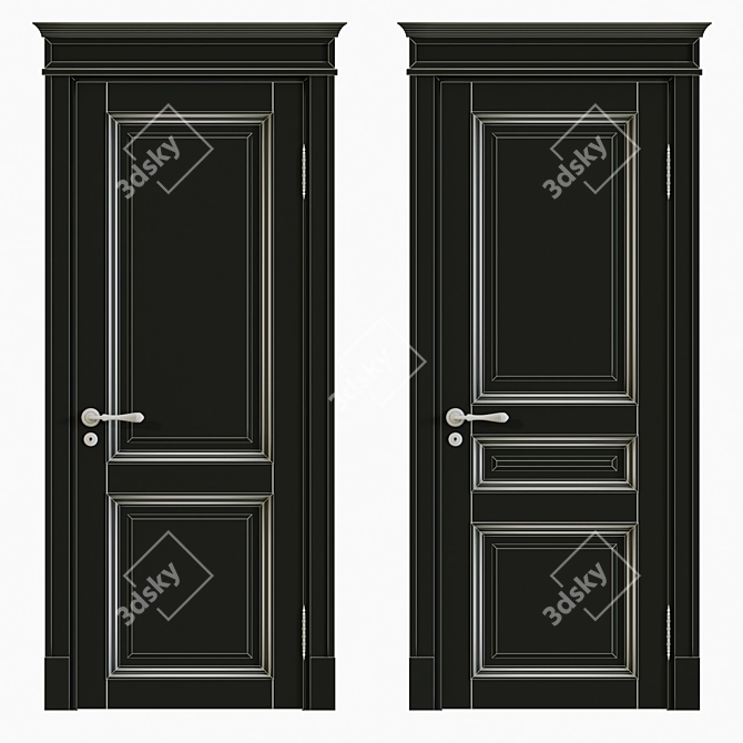 Elegant Classic Interior Doors 3D model image 3