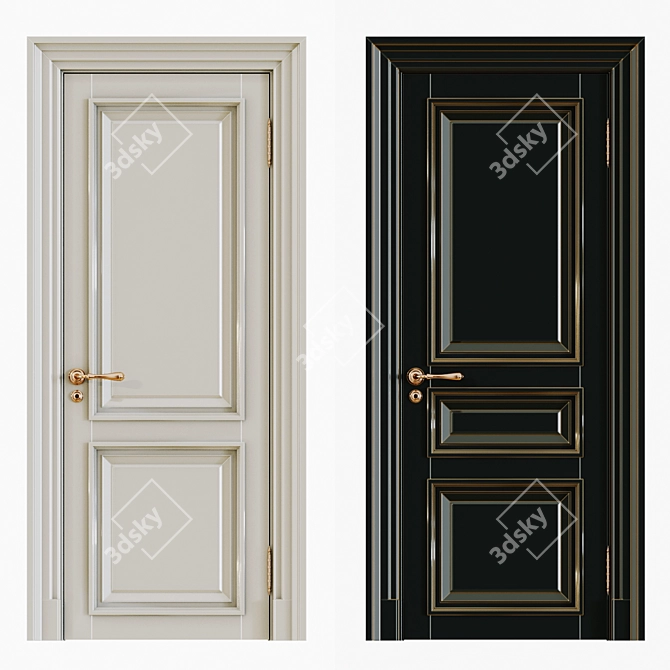 Elegant Classic Interior Doors 3D model image 1