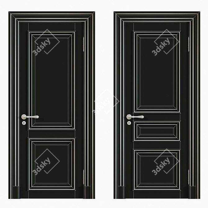 Elegant Classic Interior Doors 3D model image 3