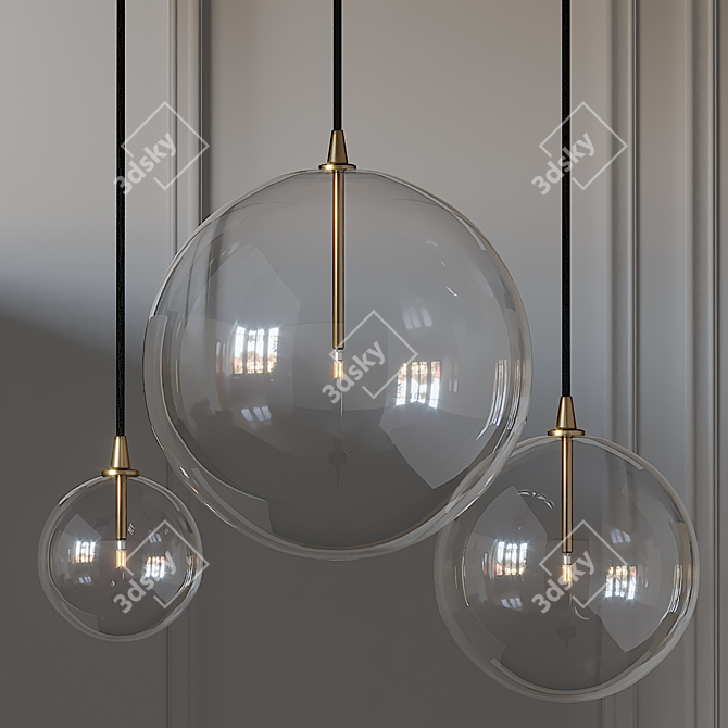 Globe Glass Pendant Mobile 3D model image 1