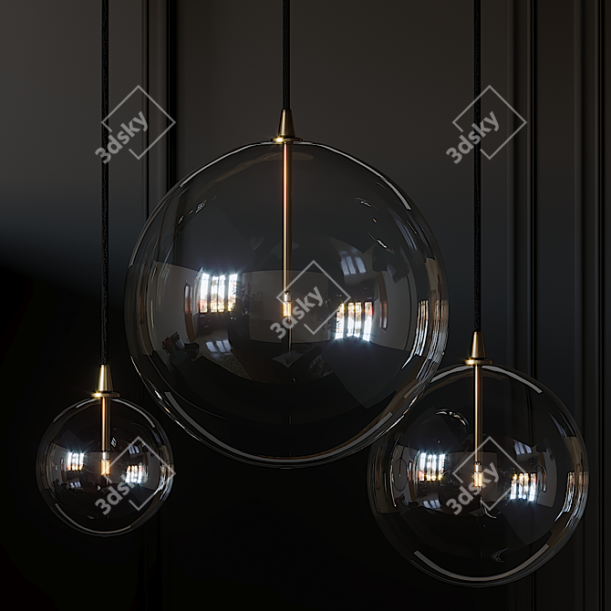 Globe Glass Pendant Mobile 3D model image 2