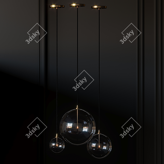 Globe Glass Pendant Mobile 3D model image 3