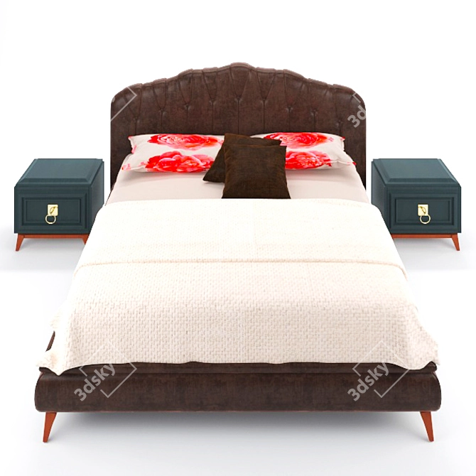 Enza Elagente Bed: Sleek and Stylish 3D model image 3