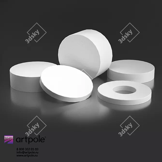 OM Gypsum 3D Panel - Elegant DISK Collection 3D model image 1