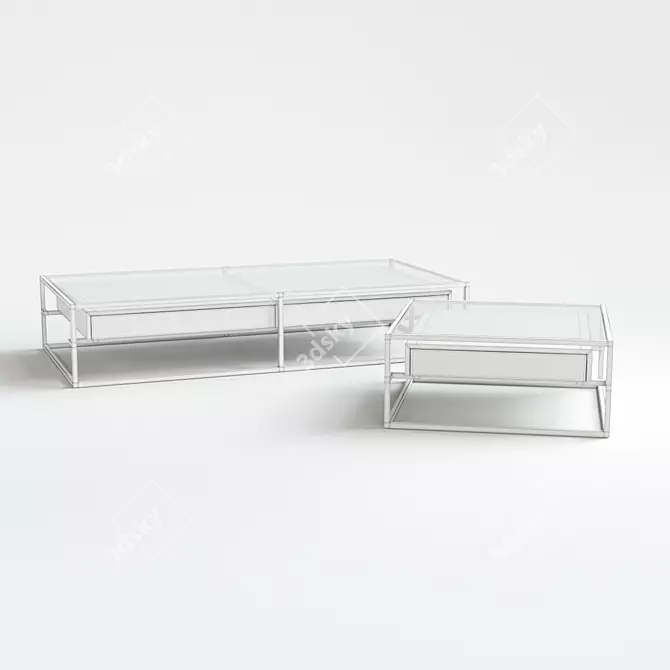 Modern Rectangular and Square Coffee Tables 3D model image 2