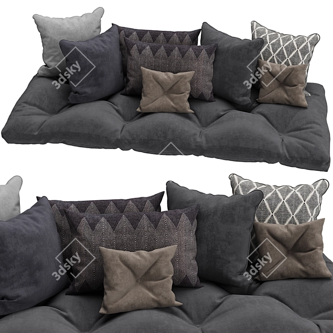 Luxurious Set of 8 Decorative Pillows 3D model image 1