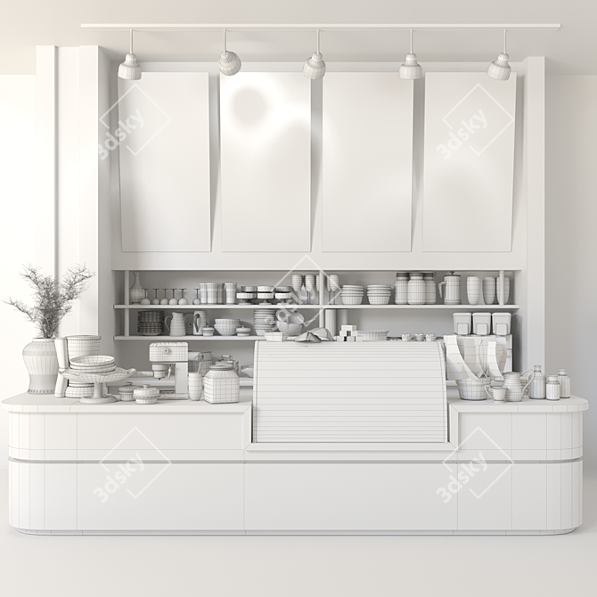Title: Coffee Point Delights: Design for Cafes and Restaurants 3D model image 2