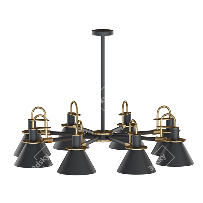 Industrial Minimalist Pendant Lamp 3D model image 3