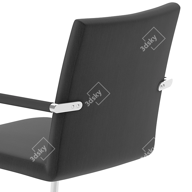 Elegant Fabric and Metal Seating 3D model image 2