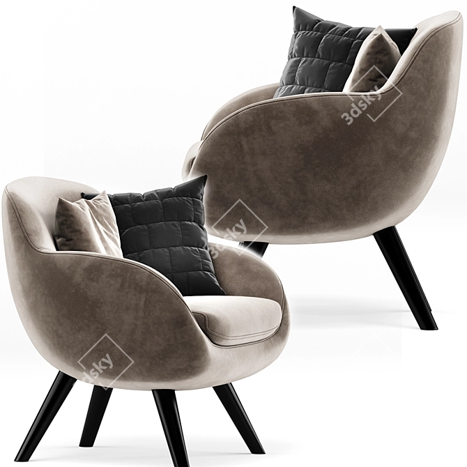 Elegant Margi Armchair: Comfort Meets Sophistication 3D model image 2