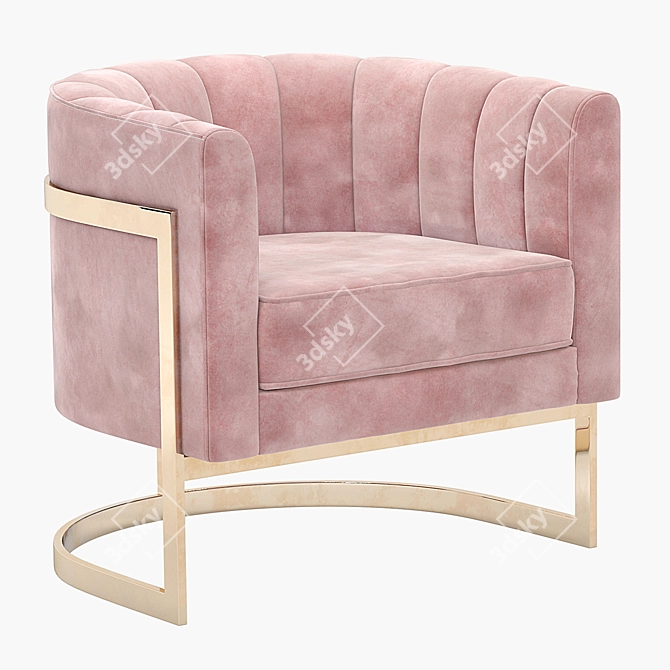 Elegant Gold Mica Accent Chair 3D model image 1