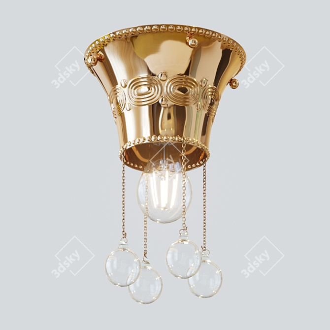 1905 Hoffmann Design Reproduction Ceiling Light 3D model image 1