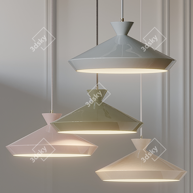 Elegant Ceramic Pendant Lighting 3D model image 1