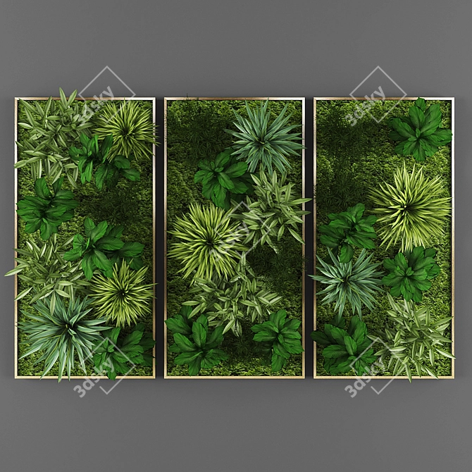 Green Oasis: Vertical Plant Collection 3D model image 1