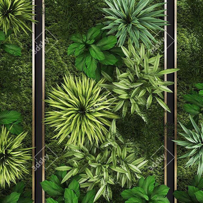 Green Oasis: Vertical Plant Collection 3D model image 3