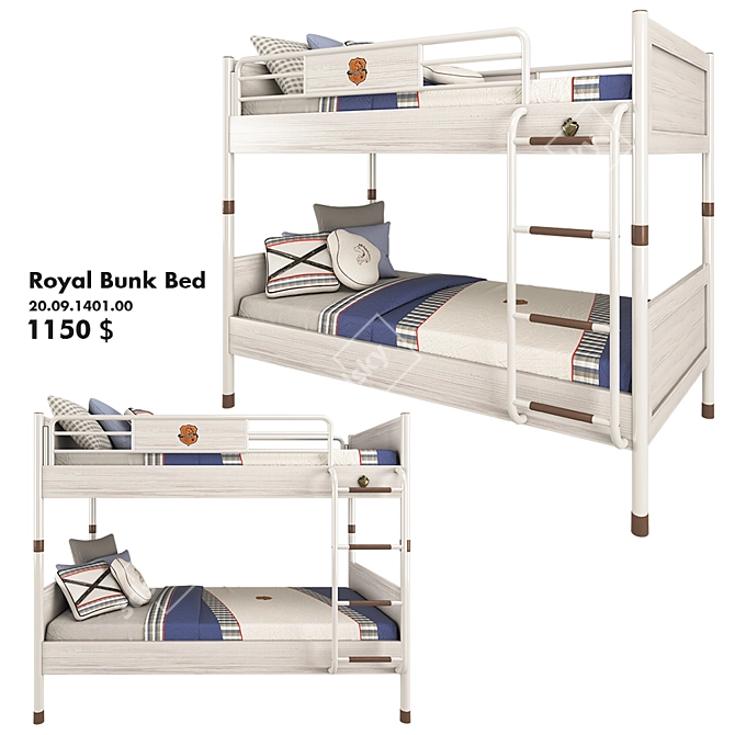 Elegant Cilek Royal Bunk Bed 3D model image 1