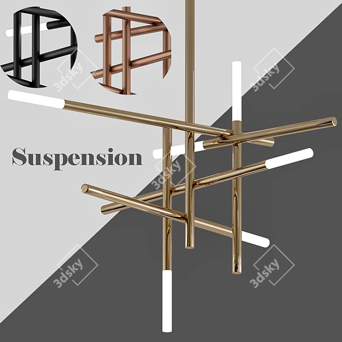 Elegant Suspension Chandelier 3D model image 1