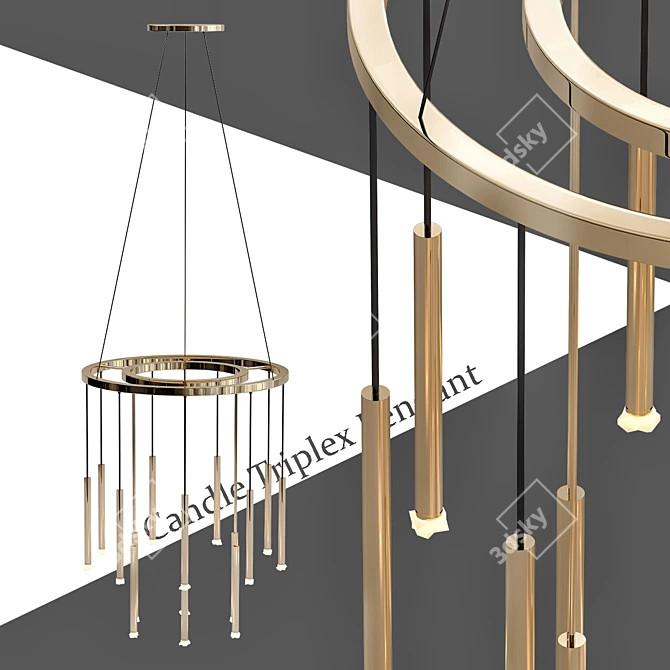 Triplex Candle Pendant 3D model image 1