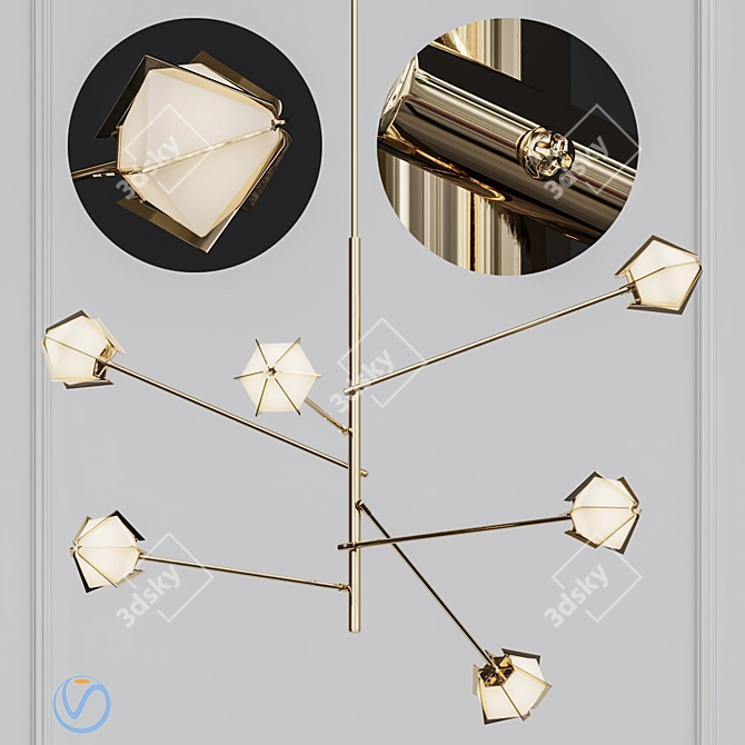 Vintage Loft Welles Chandelier 3D model image 1